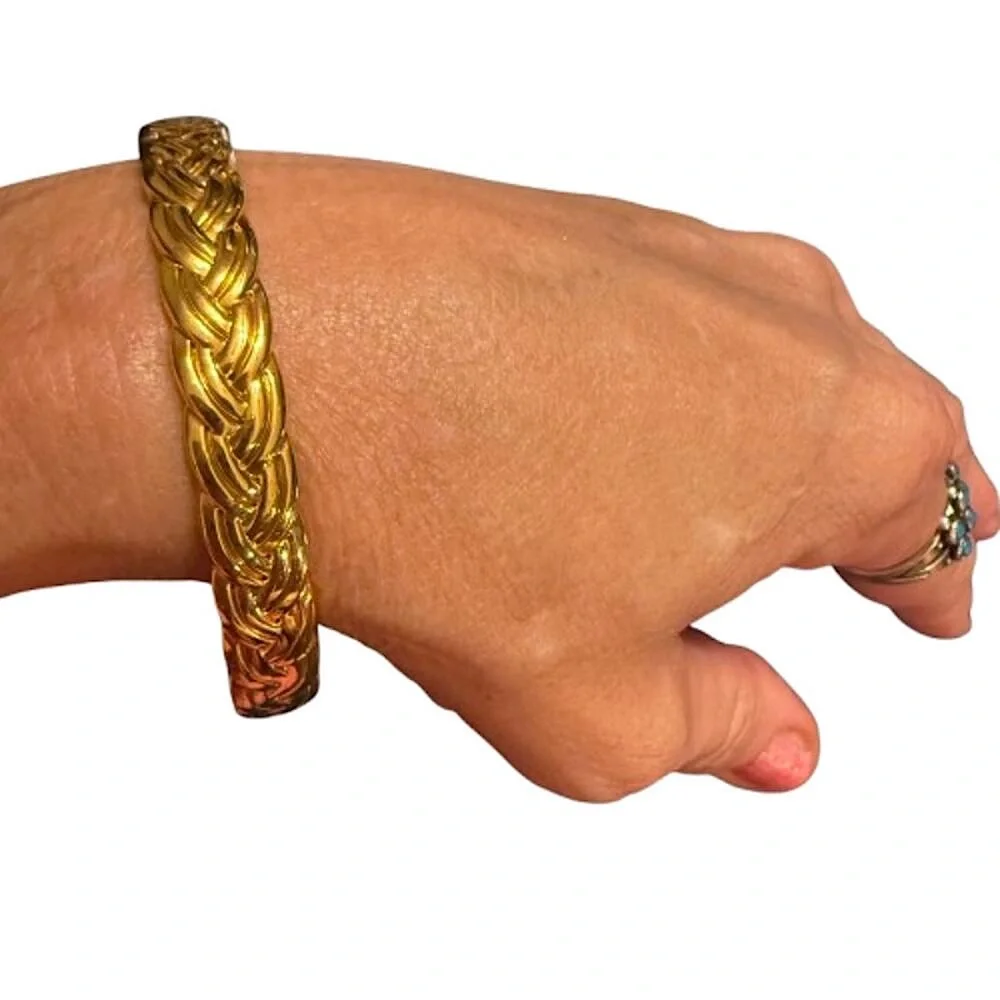 J. Crew Gold Tone Woven Bangle Bracelet